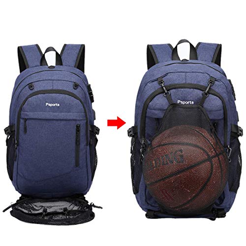 Basketball Backpack, Large Sports Bag For Men Women, With Usb/earbud Hole, Best Soccer Baseball Outdoor Gym, College School Student Backpack, Lightweight Anti Theft Backpack, Fit 17.3 Laptop (blue)