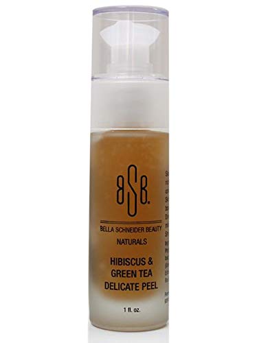 Bella Schneider Beauty Hibiscus & Green Tea Extract Face Peel, Best Anti Aging Facial Peeling Gel Glycolic Acid Peels For Face, Nose, Eyes, Wrinkle Reducer, Dry Skin, Fine Lines, Sun Spots, Freckles