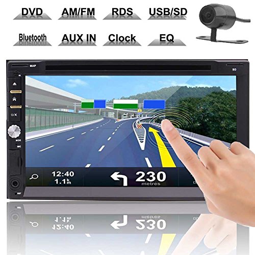 Best Buy Car Stereo 6.95" Wince 8 Double 2 Din Car Auto Radio Audio Head Unit With Cd Dvd Player In Dash Gps Navigation Am/fm Touch Screen Bluetooth Subwoofer Av Out + Free Map Card & Wireless