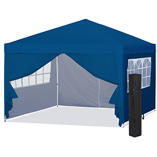 Best Choice Products 10x10ft Lightweight Portable Instant Pop Up Canopy Shade Shelter Gazebo Tent W/carry Case And Side Walls, Blue