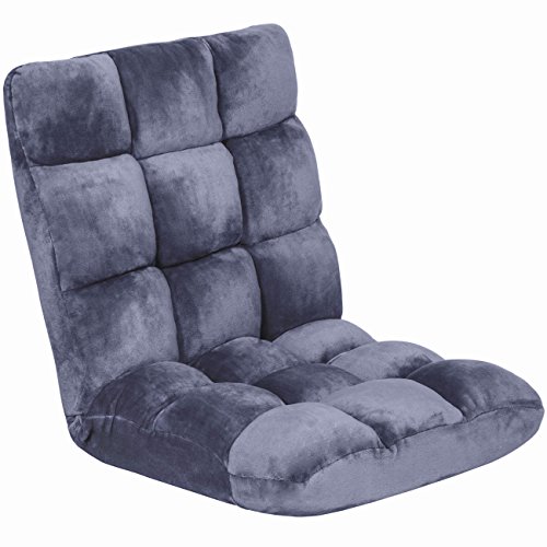 Best Choice Products 14 Position Memory Foam Folding Adjustable Gaming Floor Sofa Chair For Living Room, Bedroom, Lilac Gray