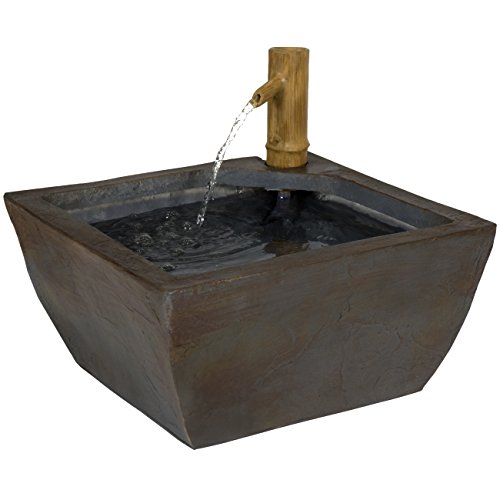 Best Choice Products 16 Inch Indoor Outdoor Polyresin Bamboo Spout Water Fountain For Garden, Backyard, Patio, Deck, Or Porch W/pump, Brown