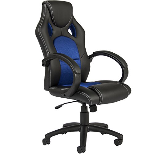 Best Choice Products Executive Racing Style Swivel Office Chair W/high Back Seat, Tilt & Height Adjustment Blue