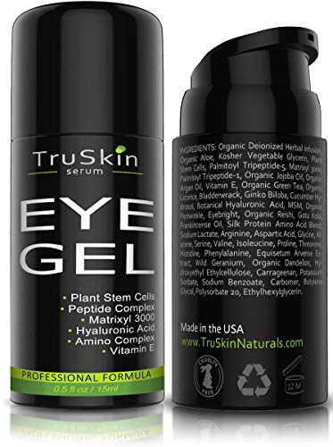 Best Eye Gel For Wrinkles, Fine Lines, Dark Circles, Puffiness, Bags, 75% Organic Ingredients, With Hyaluronic Acid, Jojoba Oil, Msm, Peptides And More, Refreshing Eye Cream Combination