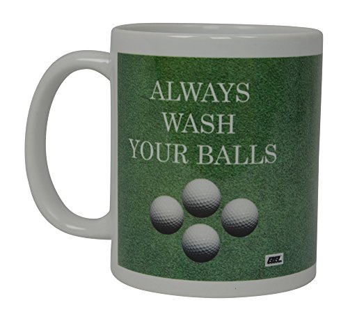Best Funny Golf Coffee Mug Always Wash Your Balls Novelty Cup Joke Great Gag Gift Idea For Office Work Adult Humor Employee Boss Golfers