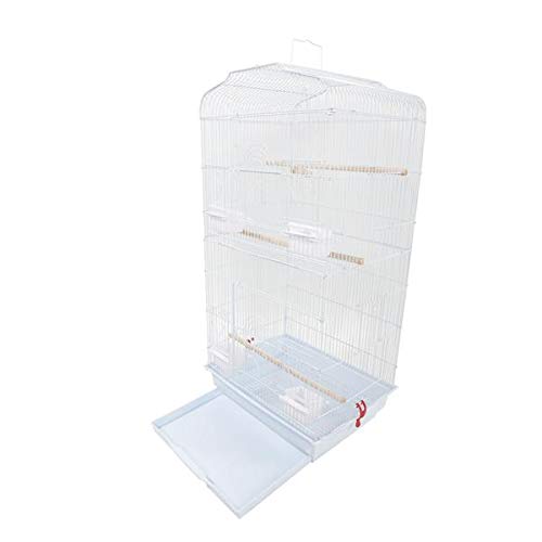 Best Good Kingsea 37" Bird Parrot Cage Canary Parakeet Cockatiel Lovebird Finch Bird Cage With Wood Perches & Food Cups White(us Shipping)