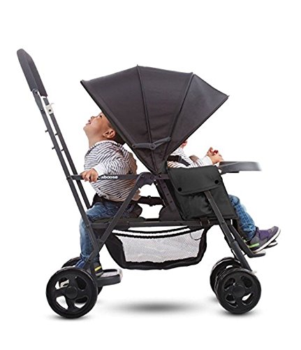 Best Tandem Baby Strollers, Adapter Included, Umbrella, Travel Systems Ready, For 2 Infants, Toddlers And Kids, Black Color. Front & Back Facing With Free Awesome Hooks!