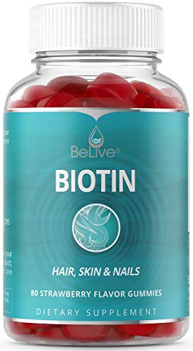 Biotin Gummies 10,000mcg Highest Potency For Hair Growth, Promotes Healthier Hair, Skin & Nail, Premium, Vegan, Non Gmo, Pectin Based Best Strength For Women & Men, 80 Count
