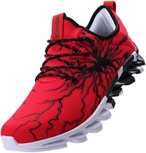 Bronax Mens Running Off To College Shoes Slip On Lightweight Best Athletic Gifts For Sport Stability Gym Travel Tennis Road Trail Cushion Run Sneakers For Men Size 8 Red
