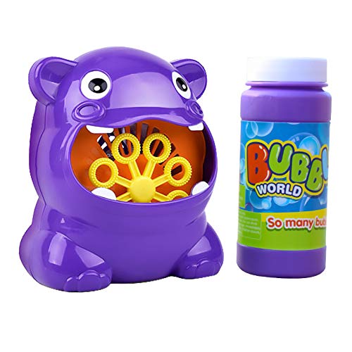 Dowager Automatic Bubble Machine Toy,funny Automatic Electric Bubble Blower Machine 500 Bubbles Per Minute,durable Bubble Blower,best Gaming Toy For Kids Toddlers (hippo Box)