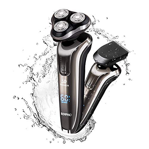Electric Shaver For Men, Renpho 3d Rotary Shaver Razor 2 In 1 Wet & Dry Waterproof Electric Razor Usb Rechargeable Beard Pop Up Trimmer Cordless Foil Shaver, Best Gift For Father Husband Boyfriend