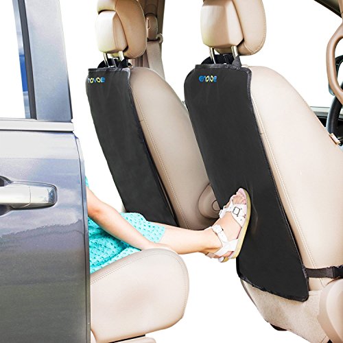 Enovoe Kick Mats 2 Pack Premium Quality Car Seat Protector Mat Best Waterproof Protection Of Your Upholstery From Dirt, Mud, Scratches Extra Large Car Seat Back Covers