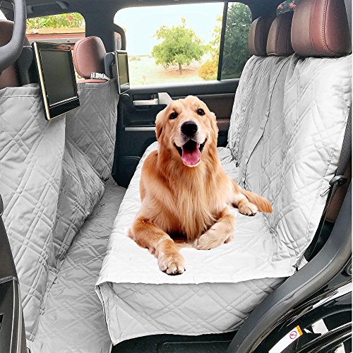 Formosa Covers Deluxe Quilted And Padded Dog Car Back Seat Cover With Non Slip Back Best For Car Truck And Suv Travel With Your Pet Mess Free Universal Fit 56"x94", Grey