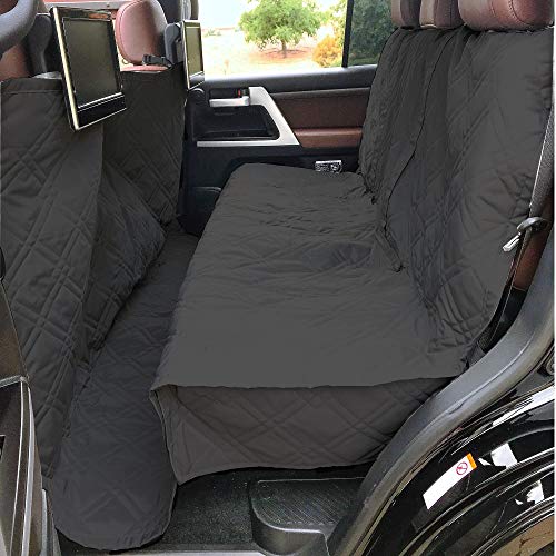 Formosa Covers Deluxe Quilted And Padded Dog Car Back Seat Cover With Non Slip Back Best For Car Truck And Suv Travel With Your Pet Mess Free Universal Fit 56"x94", Black