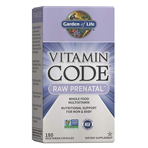 Garden Of Life Vitamin Code Raw Prenatal Multivitamin, Whole Food Prenatal Vitamins With Iron, Folate Not Folic Acid, Probiotics, Best Vegetarian Non Gmo Gluten Free Prenatals For Women, 180 Capsules