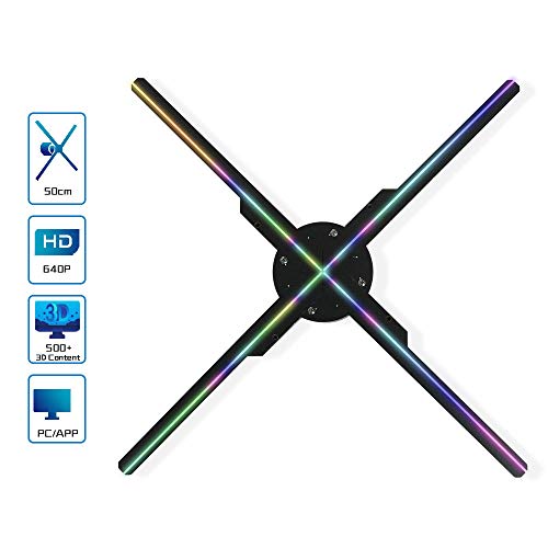 Giwox 3d Hologran Fan With Wifi,640px Hi Resolution Holographic Video Projector,graphic 3d Photos And Videos 3d Advertising Display Is Best For Business,store,shop,holiday Events Display Etc.(50cm)