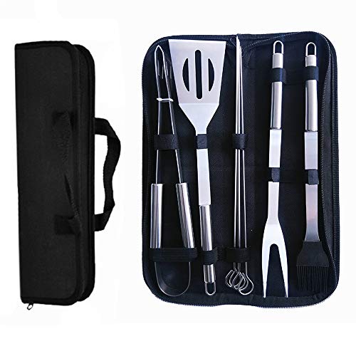 Good Studios Stainless Steel Bbq Grill Tools Set,tote Bag Packaging, Best For Barbecue & Grill,8 Pcs Outdoor Camping Grill Accessories Stainless Steel Kabob Skewers,fork,basting Brush,shovel& Tongs
