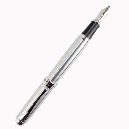 Gullor Advanced Full Silvery Mat Calligraphy Fountain Pen Jinhao X750 Broad 18kgp Best Metal Pen Bent Nib