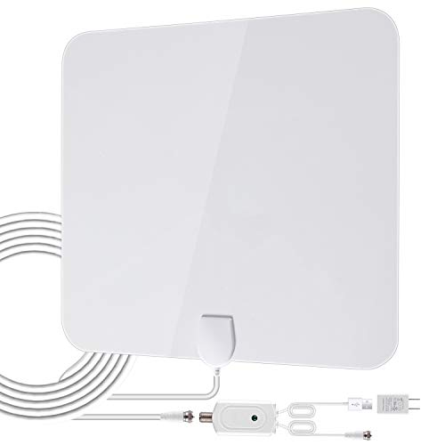 Hd Digital Tv Antenna Indoor, Amplified Indoor Hdtv Antenna, Best 80 Miles Long Range Tv Aerial With Amplifier Signal Booster Support 4k 1080p Uhf Vhf Freeview Hdtv Channels,16.4ft Coax Cable