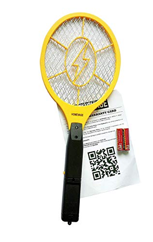 Homevage Electric Fly Swatter Bug Zapper Best High Voltage Handheld Mosquito Killer Wasp, Fruit Fly, Insect Trap Racket For Indoor, Travel, Camping And Outdoor Control (2 Aa Batteries Included)