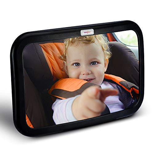 Houseday Baby Car Mirror | Most Stable | View Infant In Rear Facing Seat | 100% Lifetime Satisfaction Guarantee | Shatterproof & Crash Tested | Best Newborn Safety| Safety Car Seat Mirror For Rear Fac
