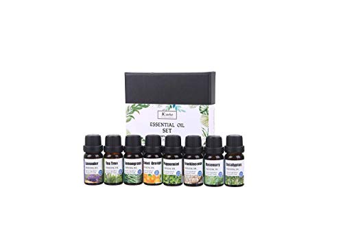 Isobo 100% Pure Therapeutic Grade Essential Oils Set || Peppermint/tea Tree/rosemary/lemongrass/lavender/eucalyptus/frankincense/sweet Orange Best For Oil Diffuser, Massage, Soap And Facial Cream