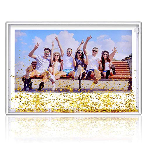 Kingho Picture Frame Cute Acrylic Liquid Floating Glitter Photo Frame For Best Friends Couples Gifts (xl(4''x6''))