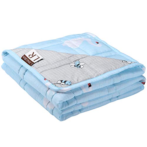 Langria Weighted Blanket For Kids (7 Lbs, 48"x60"), Heavy Blanket For Calm Sleeping | Washable Weighted Comforter With Soft Breathable Cotton Fabric | Best Gifts For Christmas Birthday