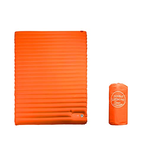 Lazzo Double Sleeping Pad Mat,ultralight 1800g/63.5oz,best Sleeping Pads For Camping,hiking,backpacking,tent.inflates In Just 7minutes.(orange)