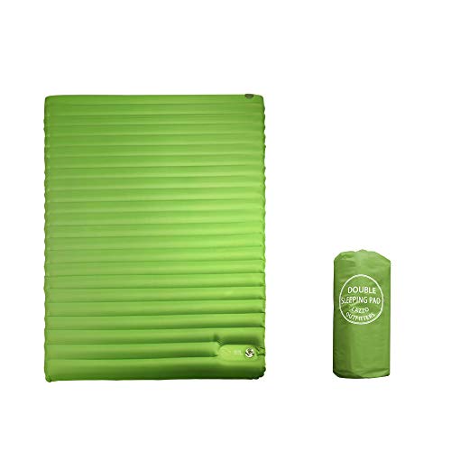 Lazzo Double Sleeping Pad Mat,ultralight 1800g/63.5oz,best Sleeping Pads For Camping,hiking,backpacking,tent.inflates In Just 7minutes.(green)
