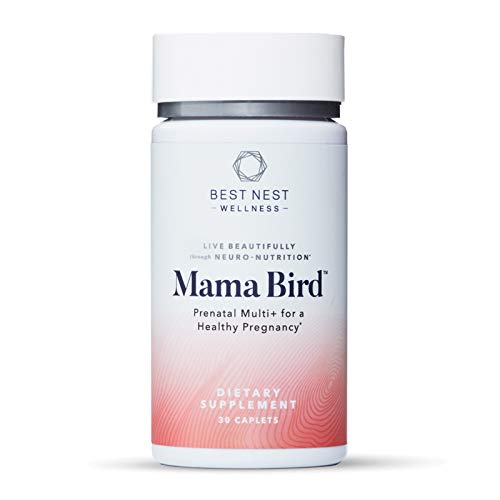 Mama Bird Prenatal Multi+, Methylfolate (folic Acid), Methylcobalamin (b12), Natural Whole Food Organic Herbal Blend, Vegan, Once Daily Prenatal Vitamins, Immune Support, 30 Count, Best Nest Wellness