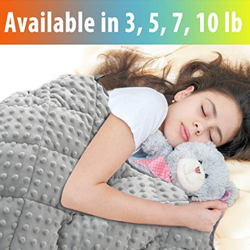 Maxtid Weighted Blanket For Kids 7 Lbs 41x60 Luxurious Kids Heavy Blanket With Glass Beads, Best For 60 80lb Children