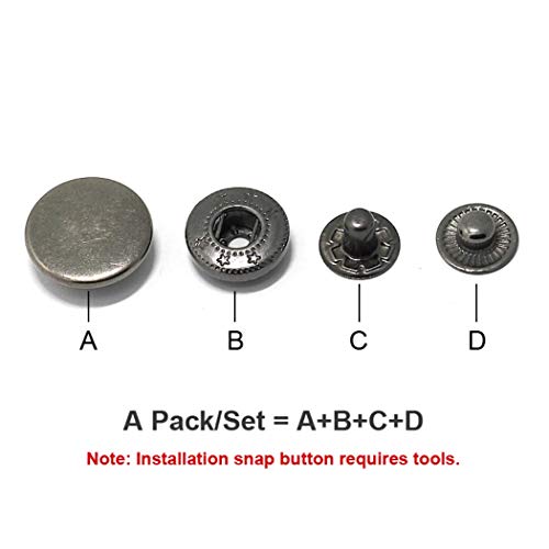 Meetcuer 10pack Of 0.4'' 0.8'' Metal Snap Button Clothing Accessories Press Flat Button Retro Invisible Rivets Snap Fasteners For Clothes Meet Best Gun 17mm【831】