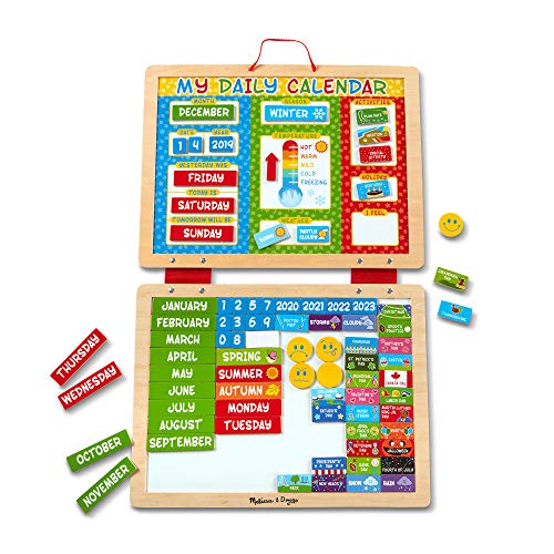 Melissa & Doug My Magnetic Daily Calendar, Seasonal & Religious (daily Magnetic Calendar, Fabric Hinged Dry Erase Boards, Great Gift For Girls And Boys Best For 3, 4, 5, 6, And 7 Year Olds)