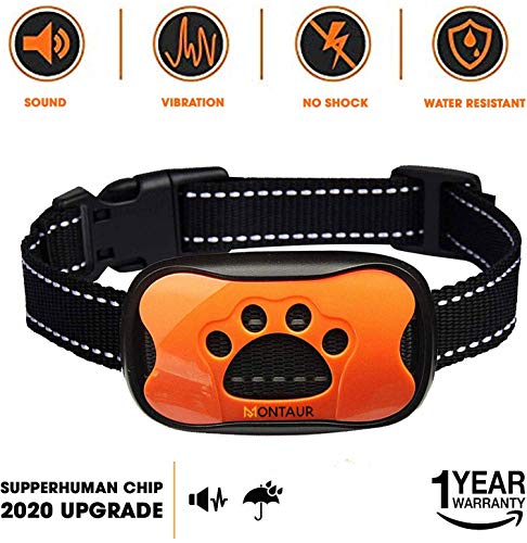 Montaur Dog Bark Collar No Shock Vibration And Sound Humane Training Device For Small Medium Large Dogs 7 Levels Sensitivity Adjustment Best No Bark Control Collar