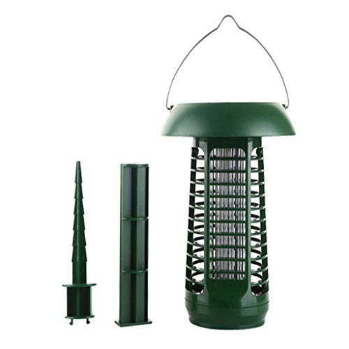 Naiflowers Solar Mosquito Bug Killer Zapper Solar Powered Led Light Insect Killing Lamp Outdoor Ground Backyard Patio Camping Garden Lawn Cordless Solar Pest Light Best Stinger Mosquitoes Moth Fly