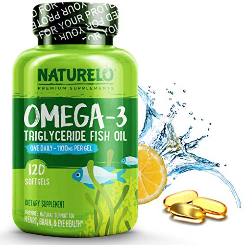 Naturelo Omega 3 Fish Oil Supplement Epa Dha 1100 Mg Triglyceride Omega 3 Per Gel One A Day Best For Heart, Eye, Brain, Joint Health No Burps Lemon Flavor 120 Softgels | 4 Month Supply