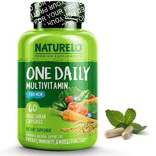Naturelo One Daily Multivitamin For Men With Whole Food Vitamins & Organic Extracts Natural Supplement Best For Energy, General Health Non Gmo 60 Capsules | 2 Month Supply