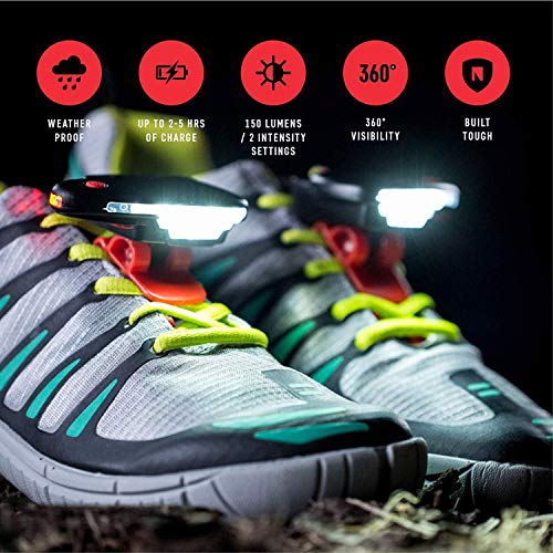 Night Runner 270 Shoe Lights Rechargeable & Waterproof Battery Light For Runners, Dog Walking, Hiking Best Safety Running Gear For High Visibility At Night Time Or Low Light