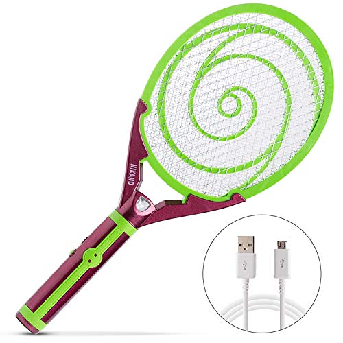 Nikаnd Electric Gnat Fly Insect Killer Swatter Bug Zapper Racket Usb Light Mosquito Trap Indoor & Outdoor Tennis Racquet Bug Zappers Kill Fruit Flies Electronic Swatters Control Best For Camping