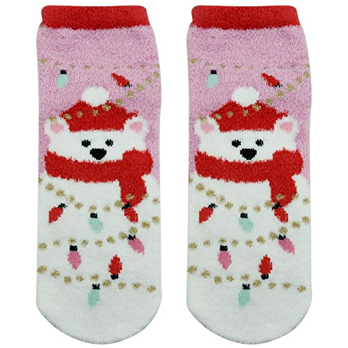 Novelty Winter Socks,girls Womens Cute Bear Plush Warm Feather Yarn Anti Slip Grips Best Gifts Vive Bears 1 Pair