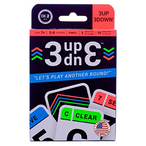 Ok2win 3up 3down Card Game | Best Fun Family Games For Kids, Teens, Adults | 2 6 Players/deck ● Up To 12 Players With 2 Decks ● Make Road Trips, Camping, Beach Time, Summer Camp, Family Time Exciting
