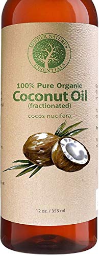 Organic Fractionated Coconut Oil Skin 100% Pure & Natural. 12oz Wildcrafted & Organic. The Best Carrier Oil + Massage Oil + Moisturizer. Perfect For Roller Balls And Nail Oil Pens.