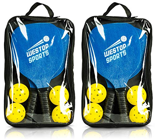 Pickleball Paddles Set Bundle Includes 4 Paddles, 8 Outdoor/indoor Balls, 2 Paddle Bags Wide Body & Upgraded Grip Meets Usapa Specs Best Set For Beginners Includes Ebook W/rules And Tips