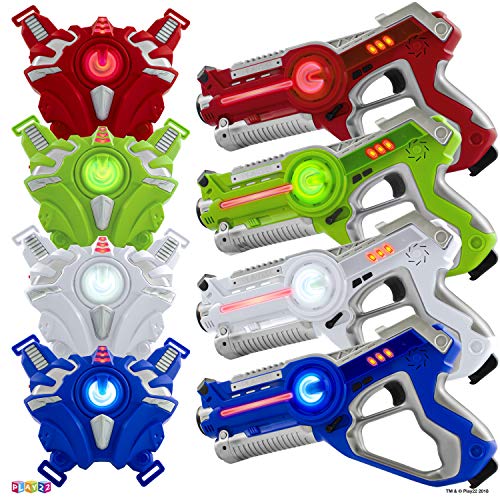 Play22 Laser Tag Sets Gun Vest Infrared Laser Tag Set 4 Guns 4 Vests Laser Tag Gun Toys For Indoor Outdoor Laser Tag Game Set Best Gift Boys Girls – Original