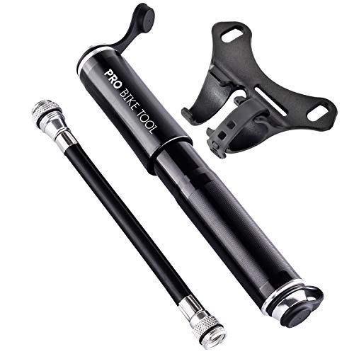 Pro Bike Tool Mini Bike Pump Fits Presta And Schrader High Pressure Psi Reliable, Compact & Light Best Quality & Performance Bicycle Tire Pump For Road, Mountain And Bmx