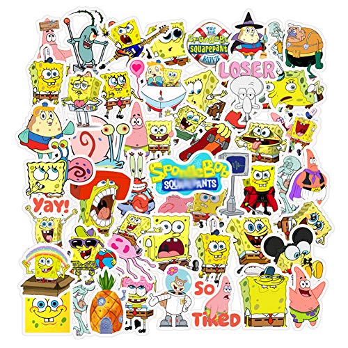 Spongebob Squarepants Stickers,vinyl Sticker For Laptop Water Bottle Guitar Bike Car Motorcycle Bumper Luggage Skateboard Graffiti, Cute Decals, Best Gift For Kids,children,teen(50pcs)