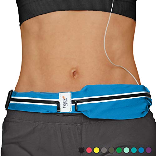 Sport2people Running Belt Usa Patented – Iphone X 6 7 8 Plus Pouch For Runners Best Fitness Gear For Hands Free Workout Freerunning Reflective Waist Pack Phone Holder Running Accessories