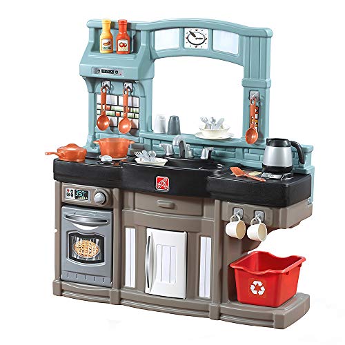 Step2 Best Chefs Kitchen Playset | Kids Play Kitchen With 25 Pc Toy Accessories Set | Real Lights & Sounds