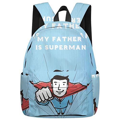 Student College Backpack,shoulder Bookbags,travel Backpack,laptop Bag,superman Dad (15.7x11.8x6.7in) Best Backpacks For Teen Boys And Girls